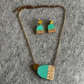 set oorringen en ketting – Suzan turquoise
