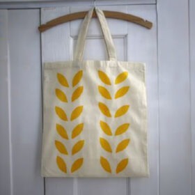 Tote bag bedrukken stempels workshop LieLie Gentbrugge